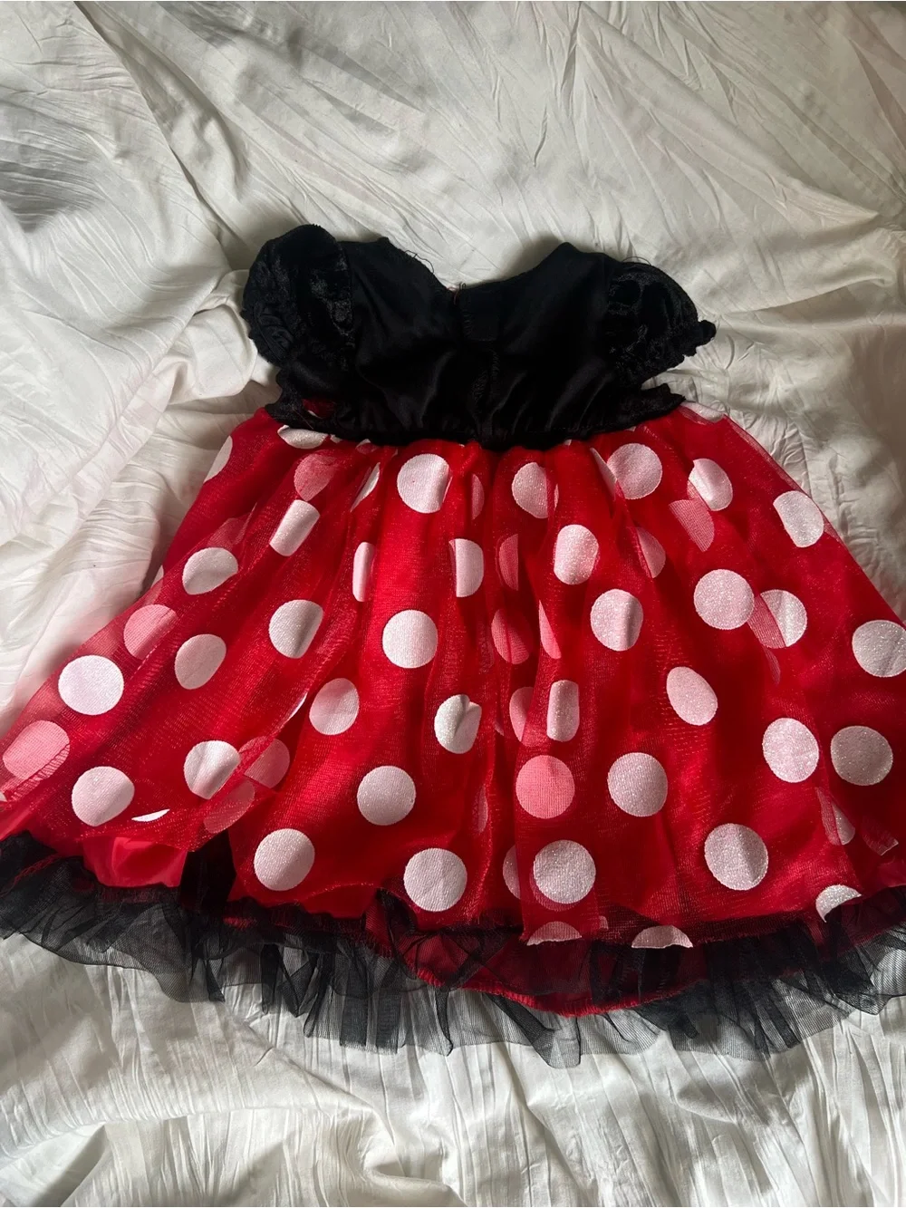 Disney Red and White Polka Dot Minnie Mouse Costume Dress with Black Accents - Picture 2 of 3